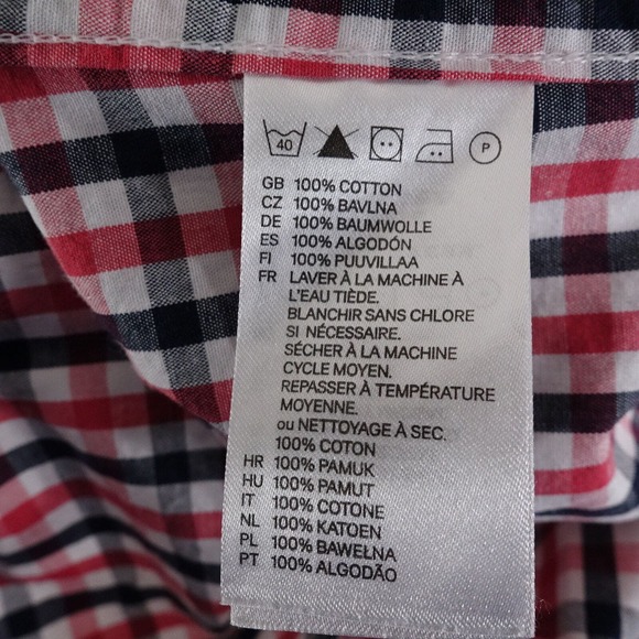 H&M SHORT SLEEVE RED BLACK CHECK BUTTON DOWN SHIRT MENS SZ M MEDIUM - Picture 7 of 7